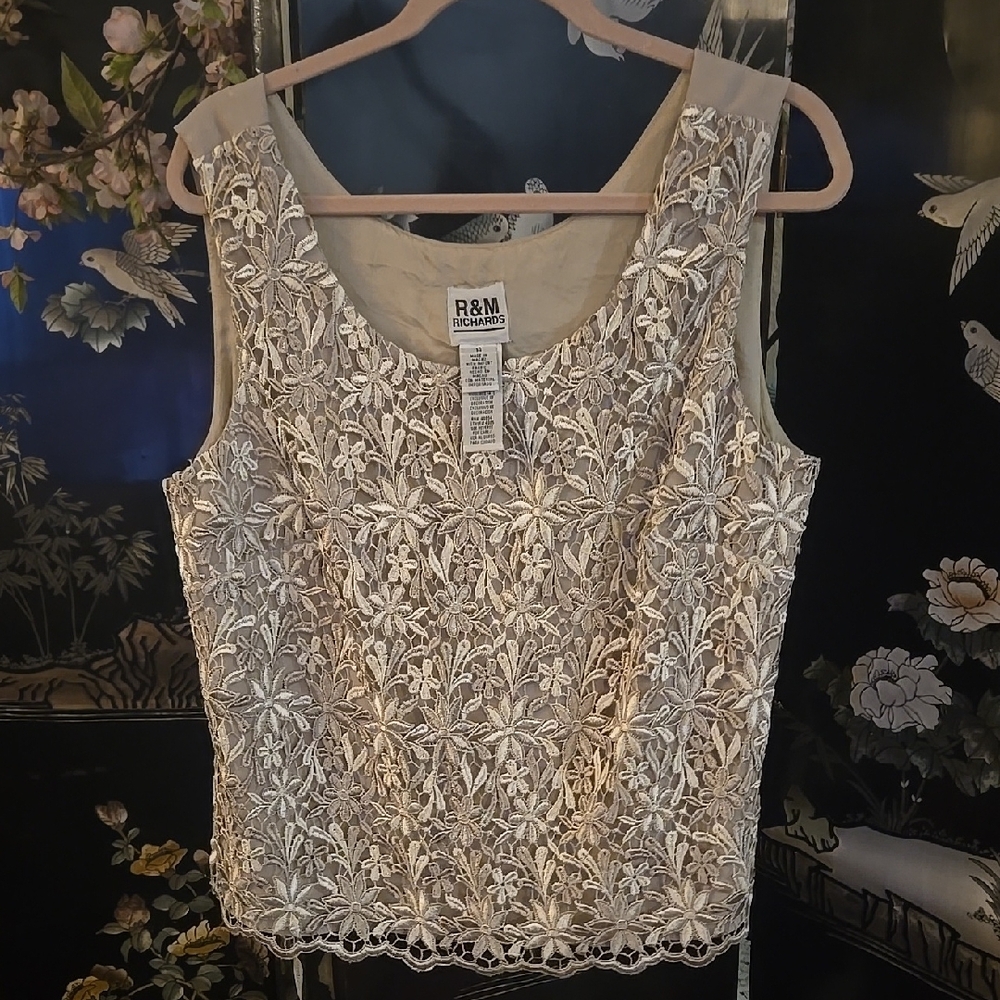 R&M Richards Floral Lace Top